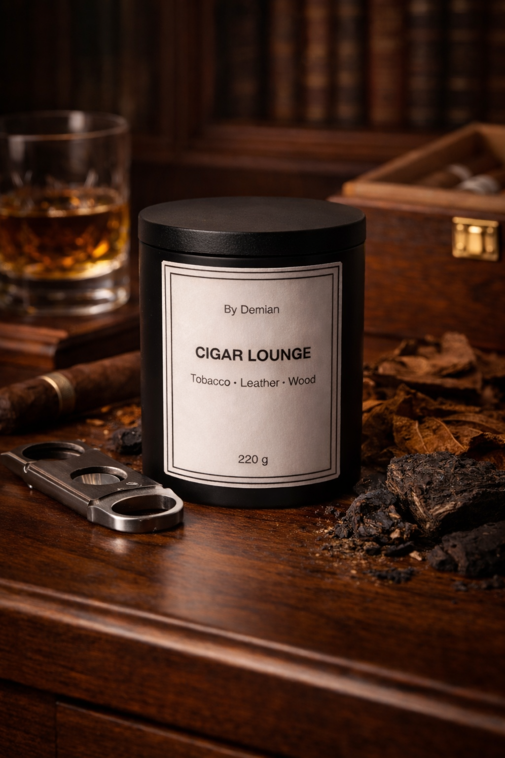Tobacco, leather and wood in a quiet, masculine blend. Depth without effort.