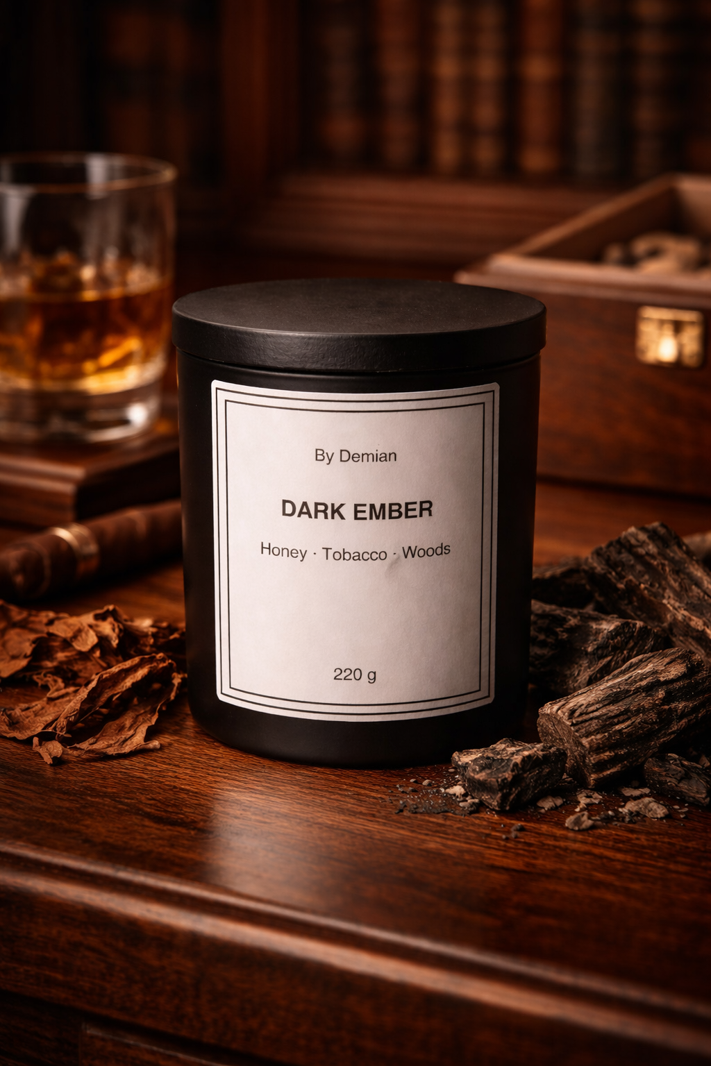 Rich honey and tobacco melt into deep woods. Grounded, warm and powerful.