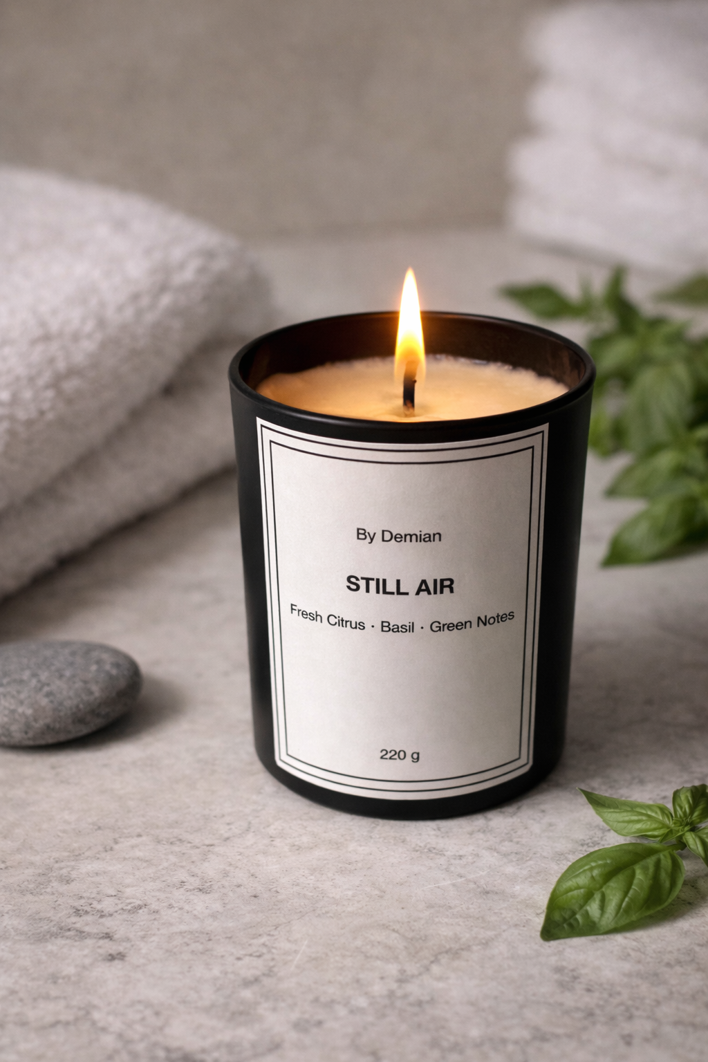 luxury citrus basil green candle uk by demian