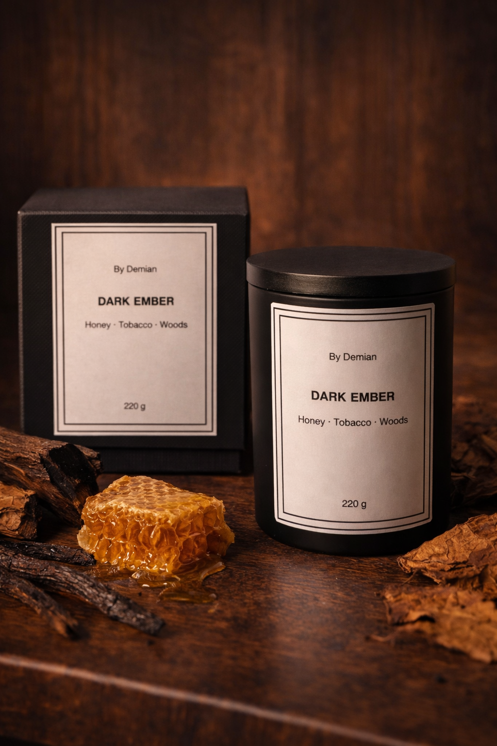 Rich honey and tobacco melt into deep woods. Grounded, warm and powerful.