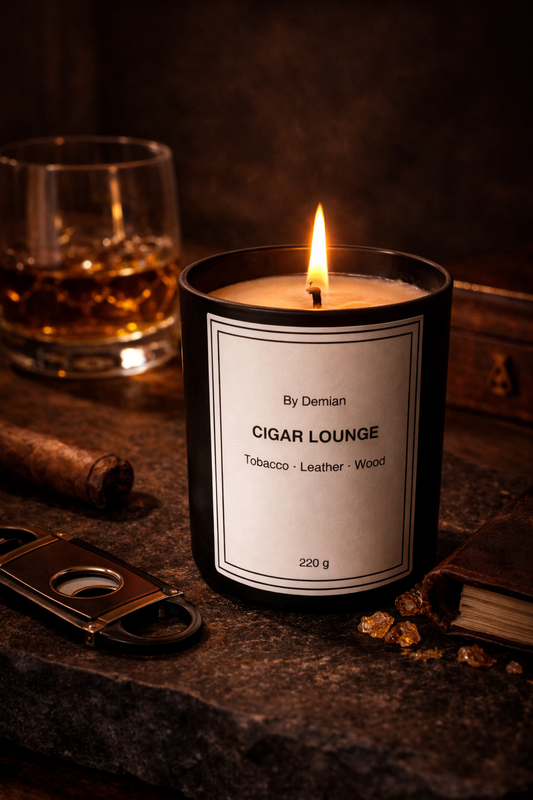 Tobacco, leather and wood in a quiet, masculine blend. Depth without effort.