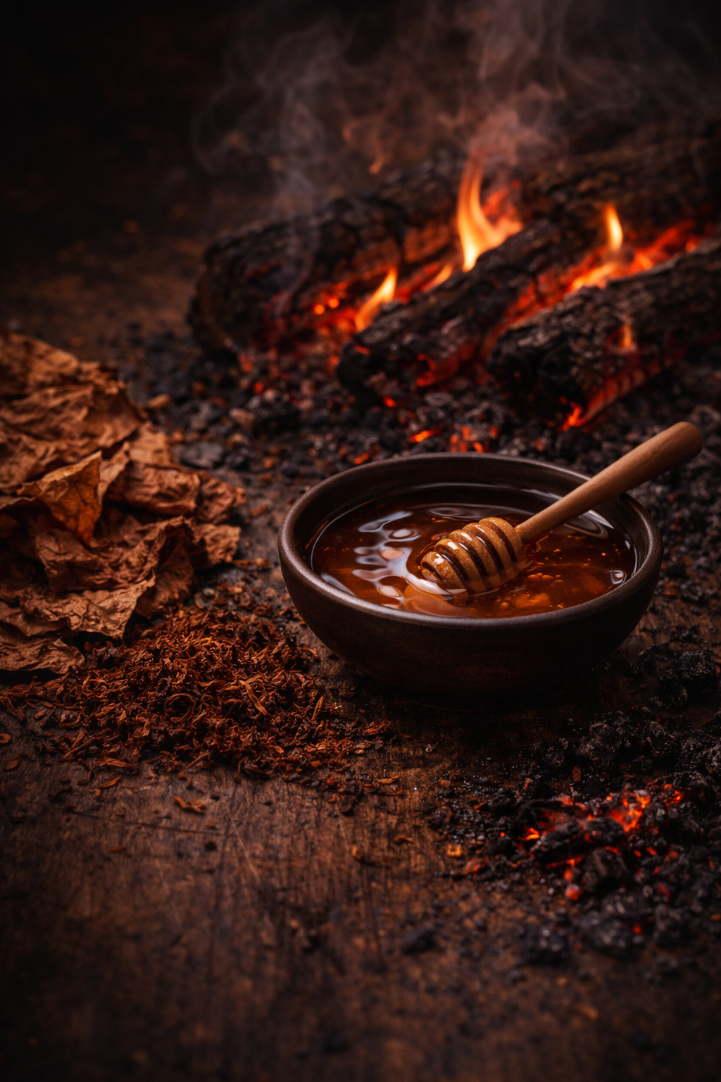 Rich honey and tobacco melt into deep woods. Grounded, warm and powerful.
