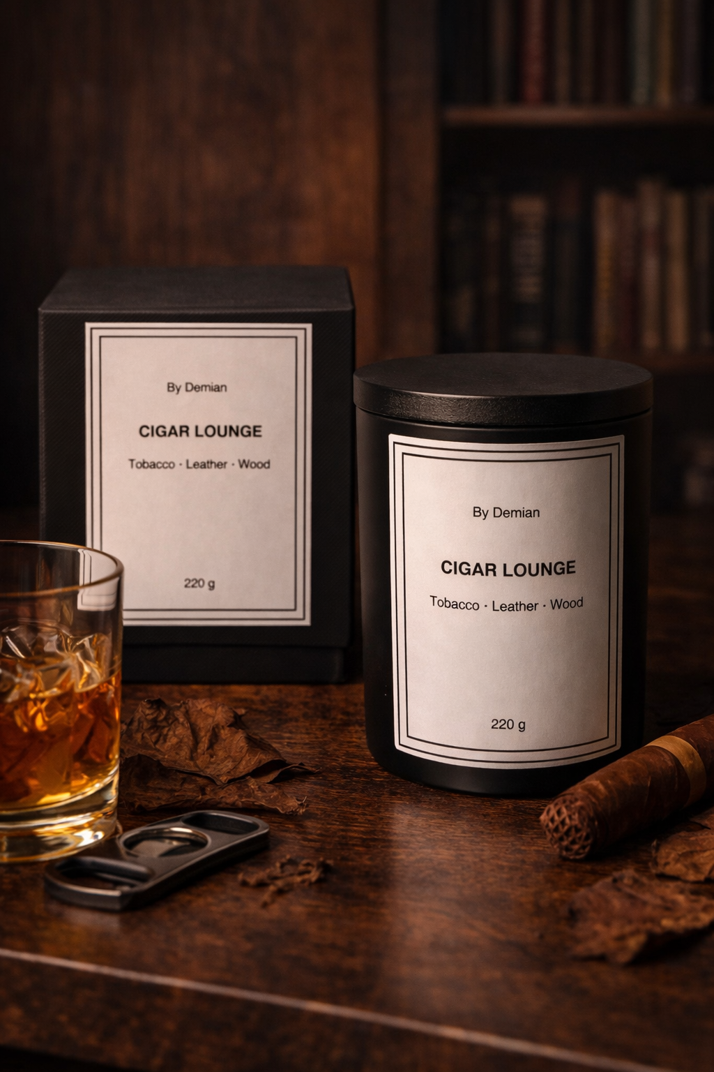 Tobacco, leather and wood in a quiet, masculine blend. Depth without effort.