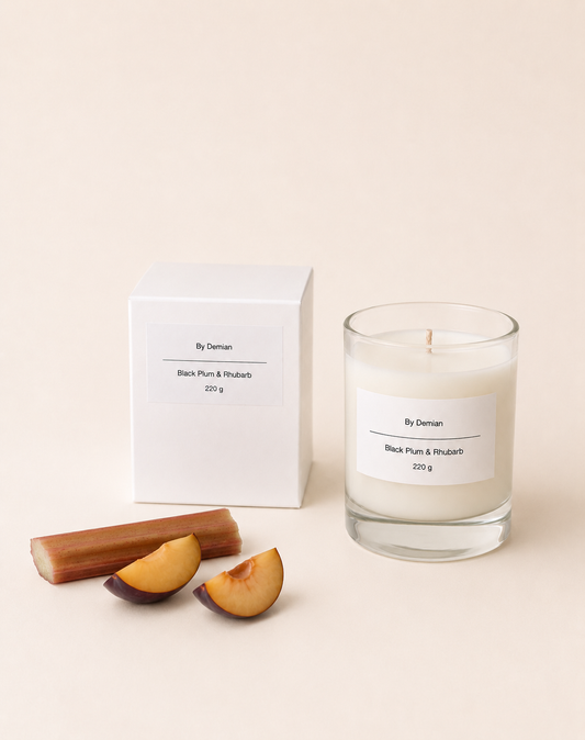 Black Plum & Rhubarb Scented Candle