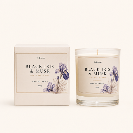Black Iris & Musk Scented Candle
