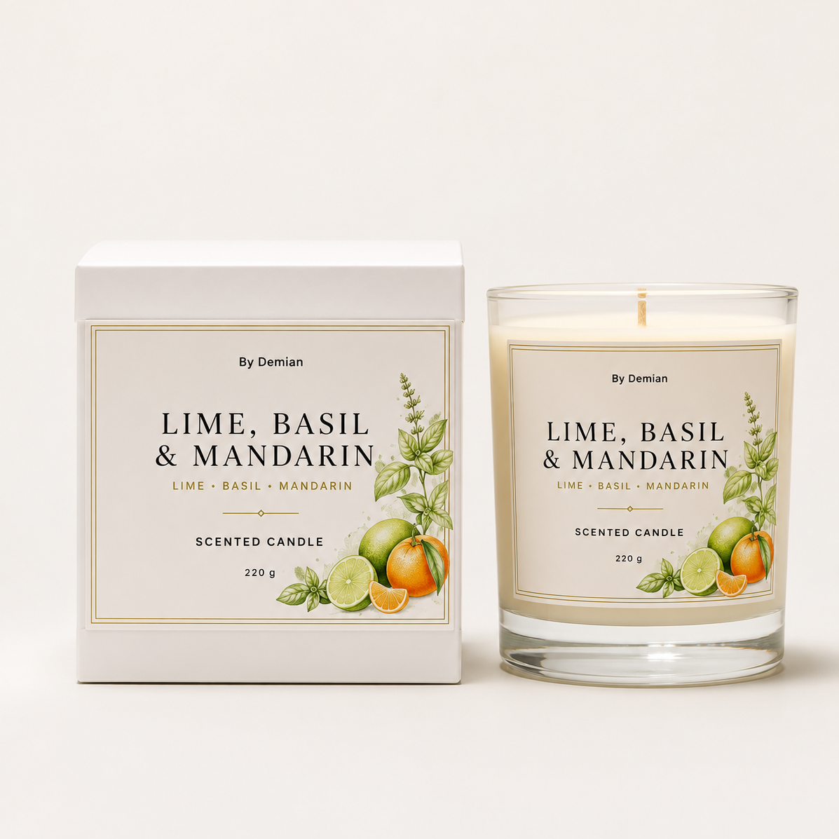 Lime, Basil & Mandarin Scented Candle