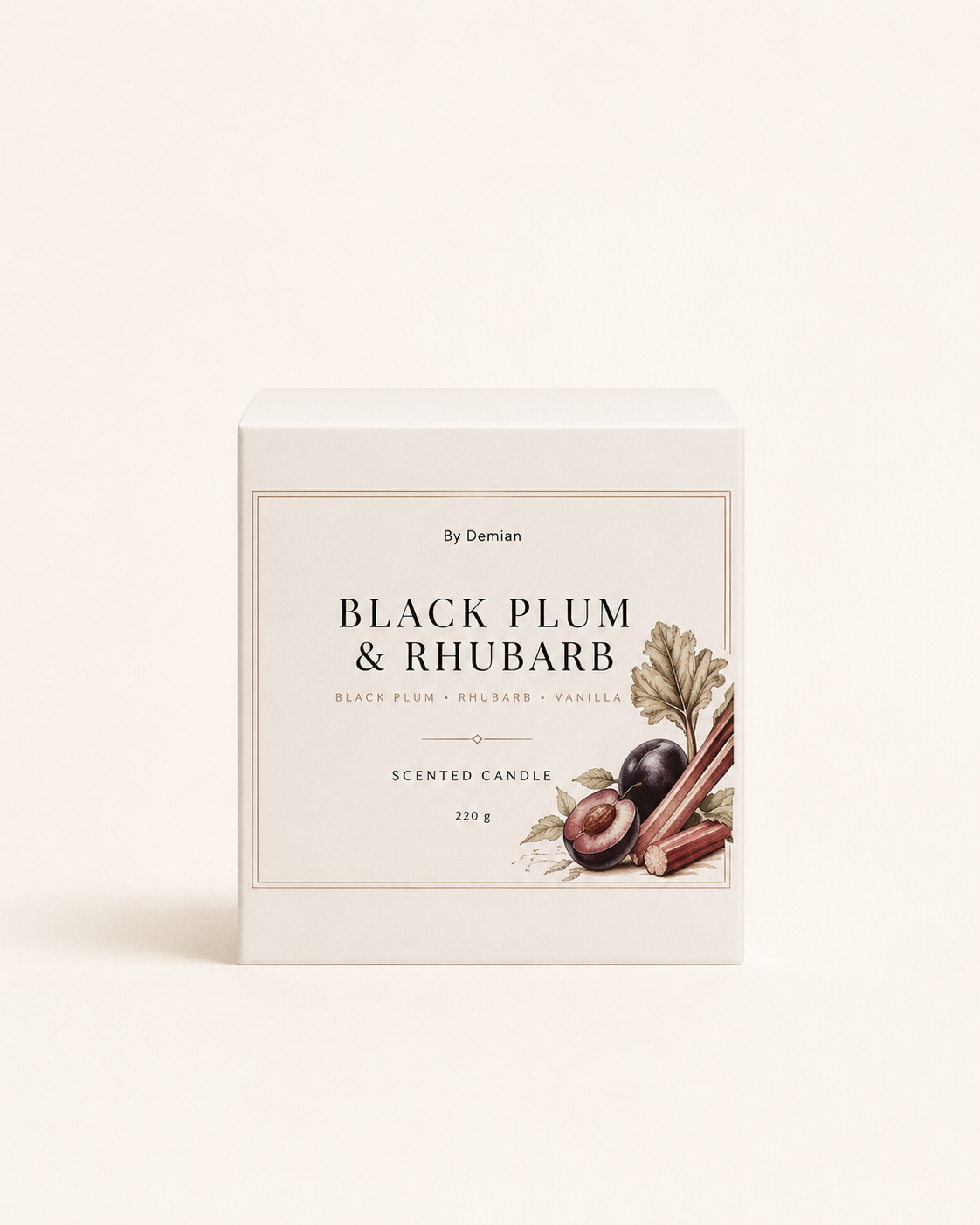 Black Plum & Rhubarb Scented Candle